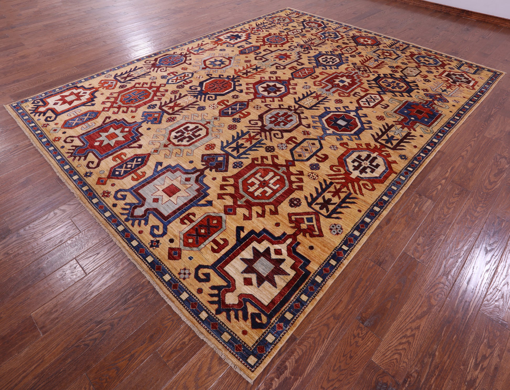 Persian Fine Serapi Hand Knotted Wool Rug - 9' 0" X 11' 9" - Golden Nile