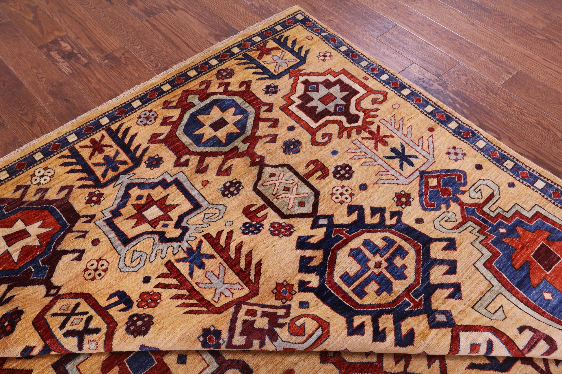 Persian Fine Serapi Hand Knotted Wool Rug - 9' 0" X 11' 9" - Golden Nile