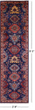 Blue Persian Fine Serapi Hand Knotted Wool Runner Rug - 2' 8" X 9' 5" - Golden Nile