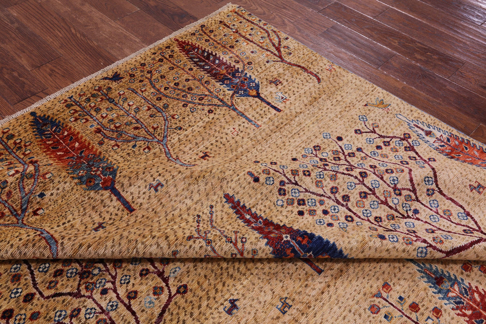 Tribal Persian Gabbeh Handmade Wool Rug - 6' 3" X 9' 8" - Golden Nile