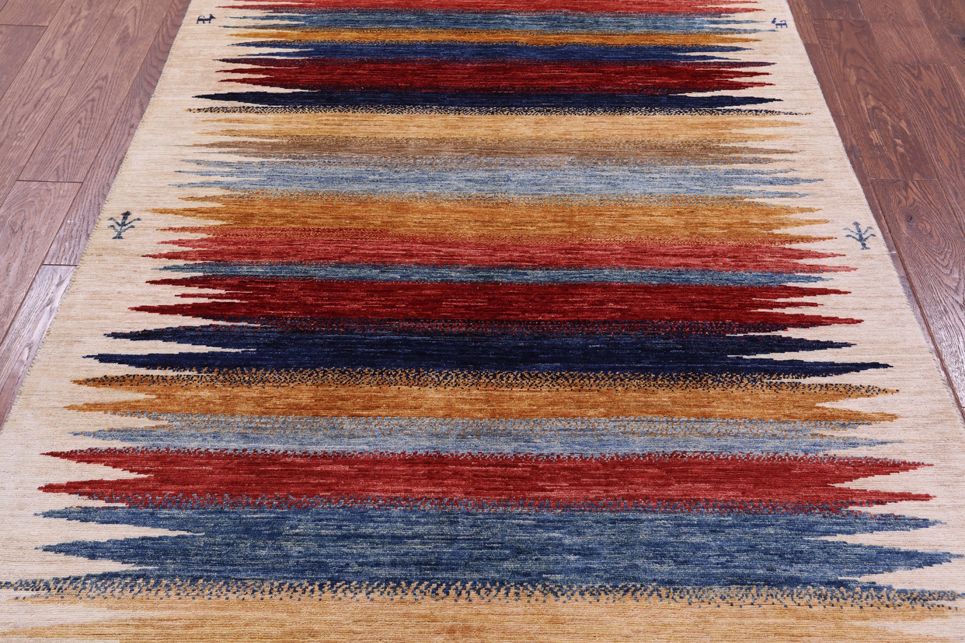 Tribal Persian Gabbeh Hand Knotted Wool Rug - 4' 9" X 6' 7" - Golden Nile