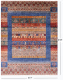 Tribal Persian Gabbeh Hand Knotted Wool Rug - 5' 1" X 6' 8" - Golden Nile