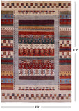 Tribal Persian Gabbeh Hand Knotted Wool Rug - 4' 9" X 6' 9" - Golden Nile