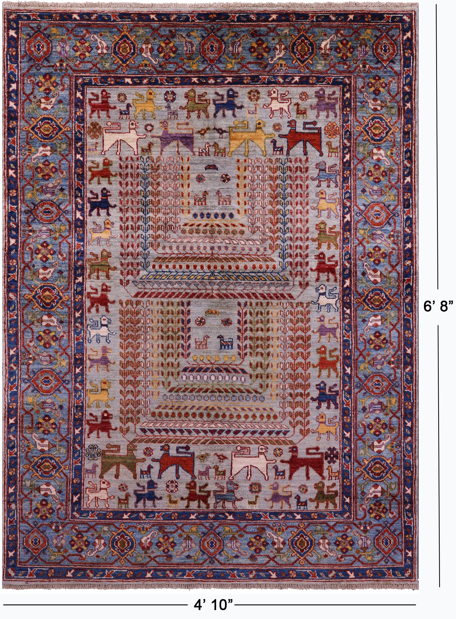 Persian Fine Serapi Hand Knotted Wool Rug - 4' 10" X 6' 8" - Golden Nile