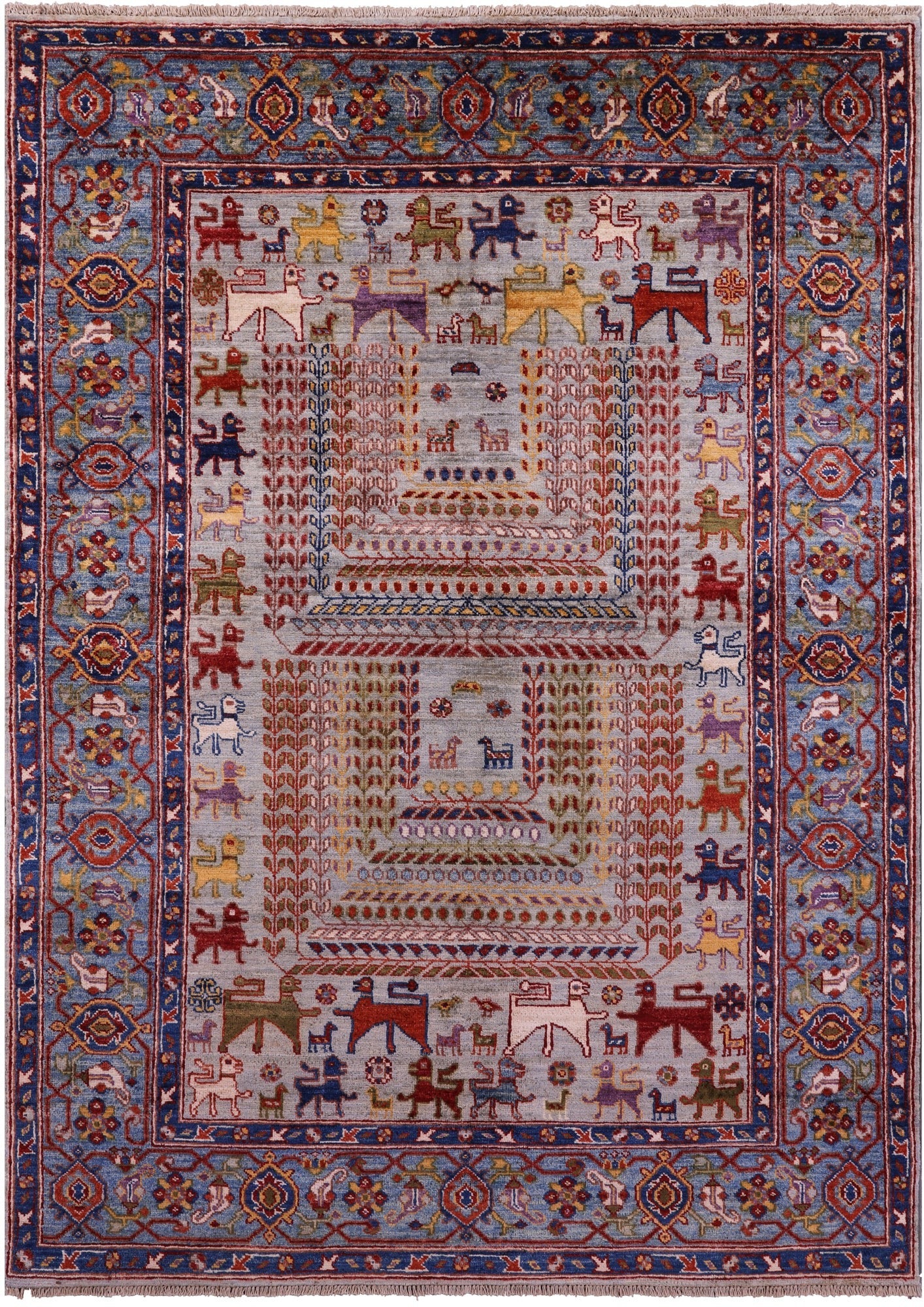 Persian Fine Serapi Hand Knotted Wool Rug - 4' 10" X 6' 8" - Golden Nile