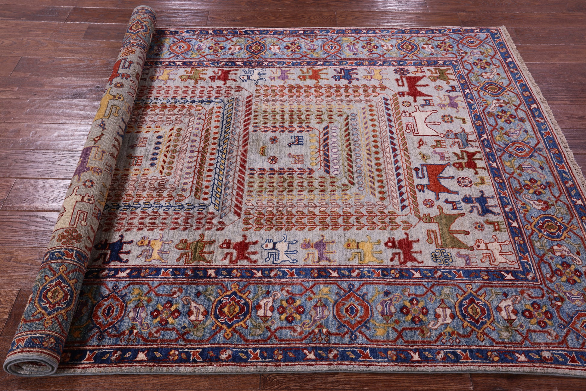 Persian Fine Serapi Hand Knotted Wool Rug - 4' 10" X 6' 8" - Golden Nile