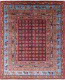 Antiqued Pazyryk Historical Design Handmade Wool Rug - 8' 1" X 9' 9" - Golden Nile