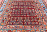 Antiqued Pazyryk Historical Design Handmade Wool Rug - 8' 1" X 9' 9" - Golden Nile