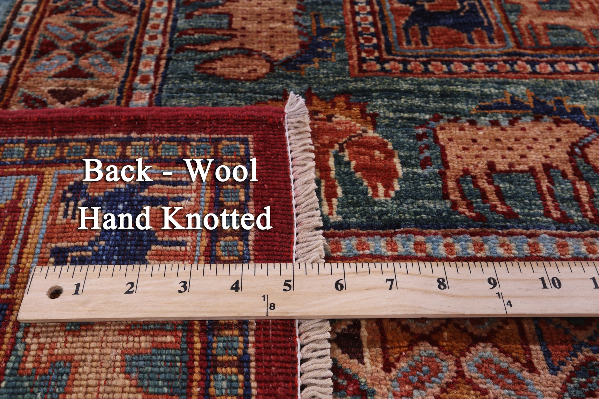 Antiqued Pazyryk Historical Design Handmade Wool Rug - 8' 1" X 9' 9" - Golden Nile