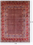 Antiqued Pazyryk Historical Design Hand Knotted Wool Rug - 8' 9" X 12' 2" - Golden Nile