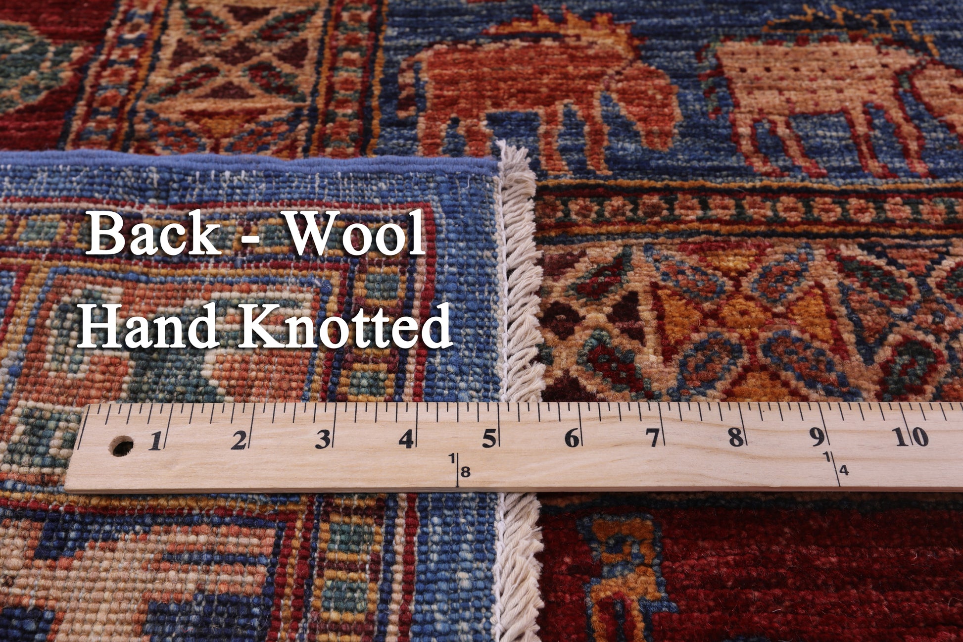 Antiqued Pazyryk Historical Design Hand Knotted Wool Rug - 8' 9" X 12' 2" - Golden Nile