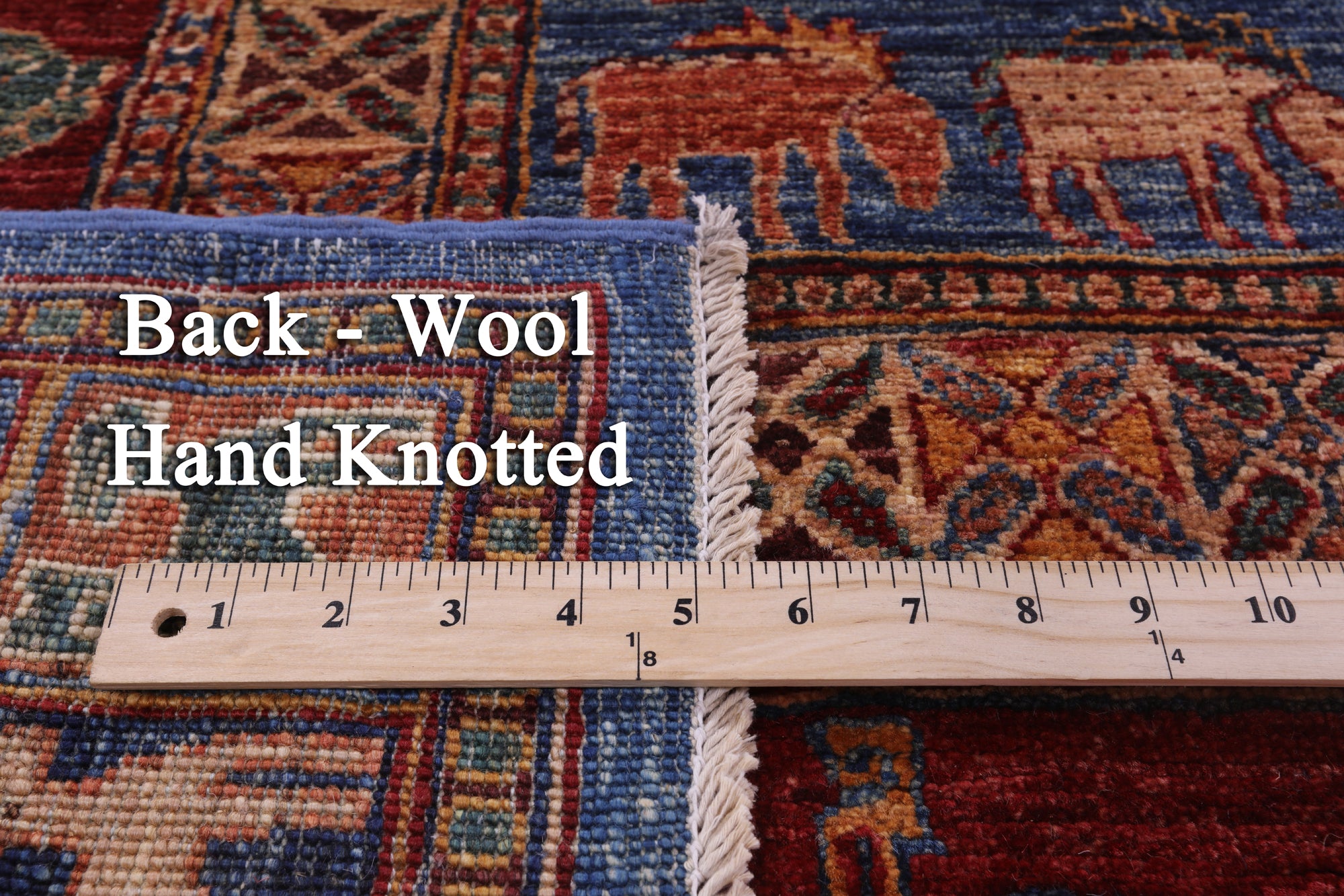 Antiqued Pazyryk Historical Design Hand Knotted Wool Rug - 8' 9" X 12' 2" - Golden Nile