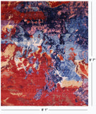 Abstract Modern Hand Knotted Wool Rug - 8' 1" X 9' 7" - Golden Nile