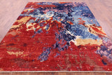 Abstract Modern Hand Knotted Wool Rug - 8' 1" X 9' 7" - Golden Nile