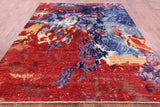 Abstract Modern Hand Knotted Wool Rug - 8' 1" X 9' 7" - Golden Nile