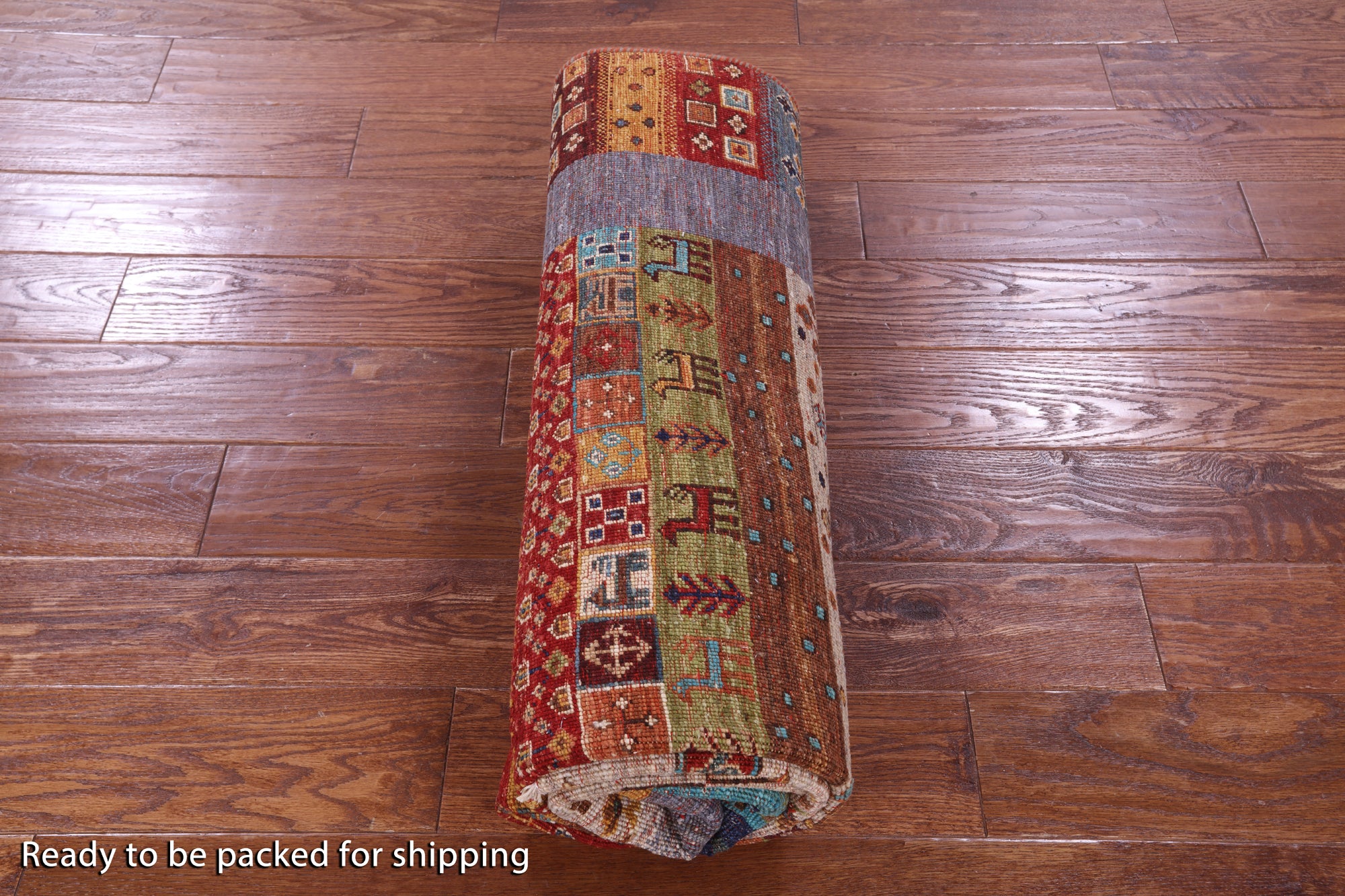 Tribal Persian Gabbeh Hand Knotted Wool Rug - 5' 2" X 6' 11" - Golden Nile