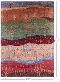 Tribal Persian Gabbeh Hand Knotted Wool Rug - 5' 2" X 6' 11" - Golden Nile