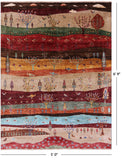 Tribal Persian Gabbeh Hand Knotted Wool Rug - 5' 0" X 6' 9" - Golden Nile
