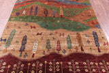 Tribal Persian Gabbeh Handmade Wool Rug - 5' 3" X 6' 8" - Golden Nile