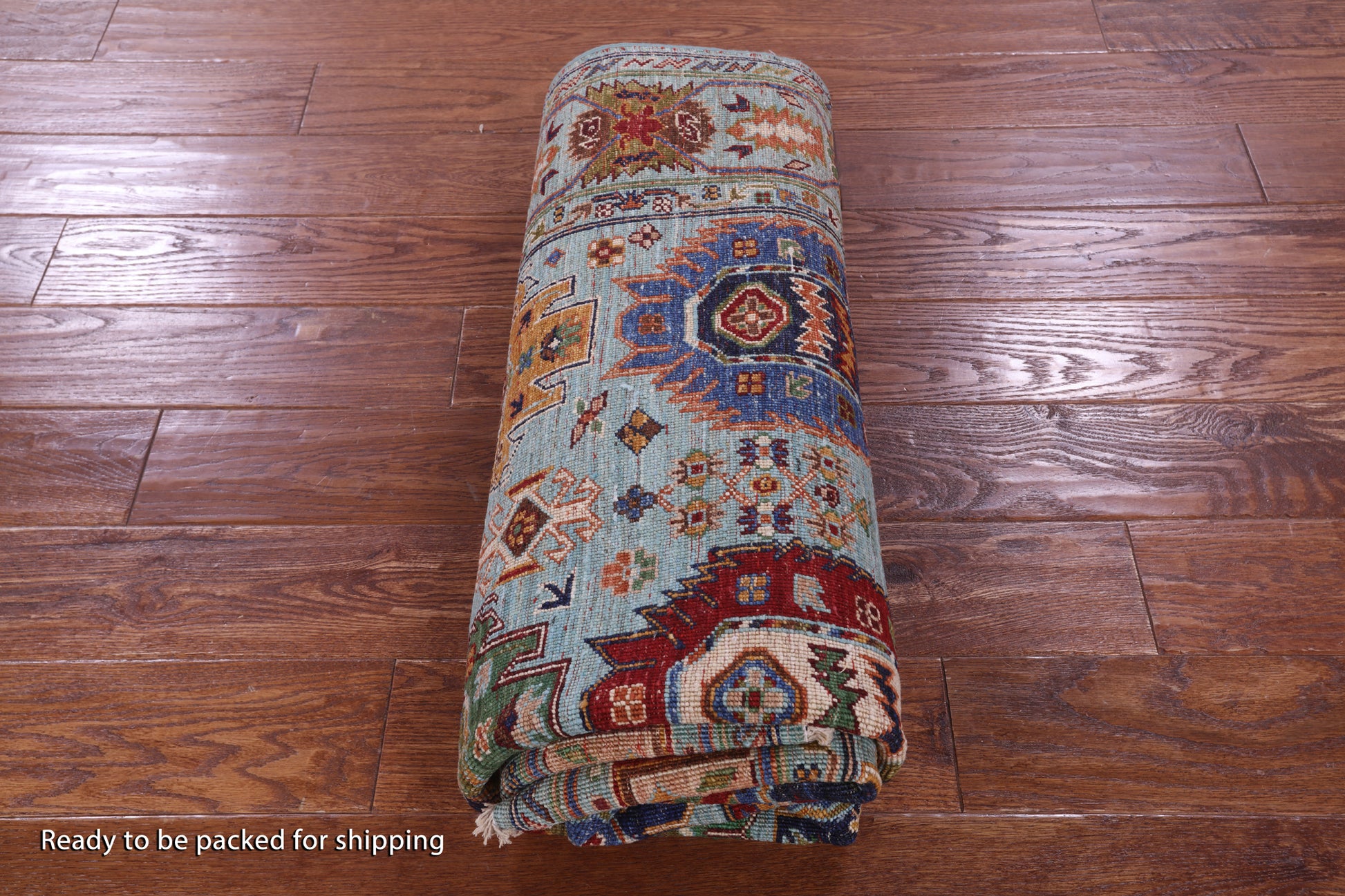 Blue Turkmen Ersari Hand Knotted Wool Rug - 4' 9" X 6' 7" - Golden Nile