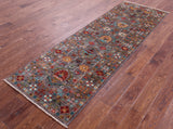 Peshawar Hand Knotted Wool Runner Rug - 2' 9" X 8' 5" - Golden Nile