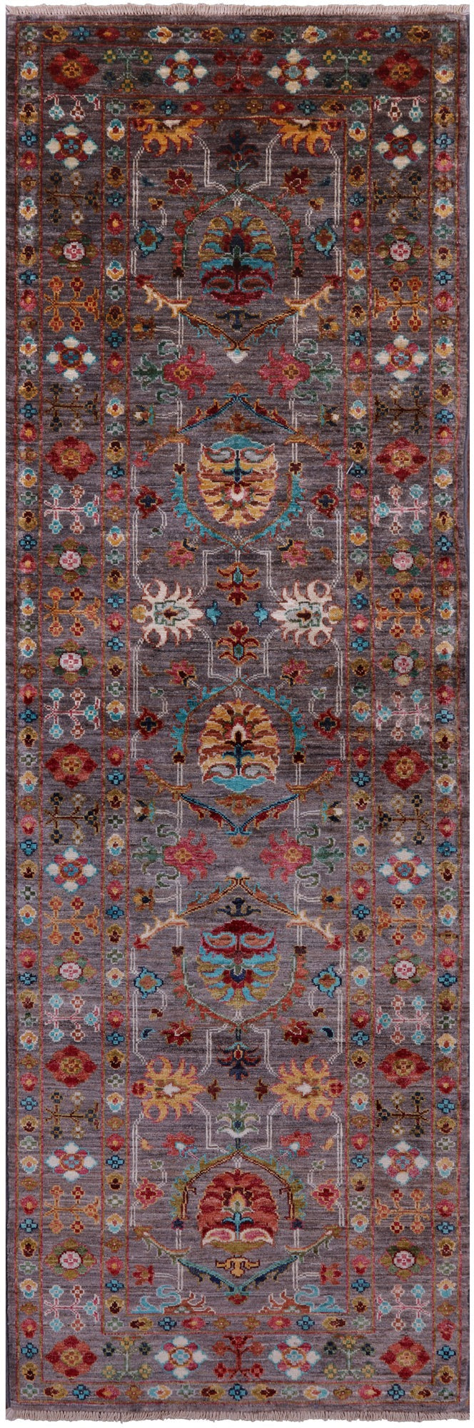 Peshawar Hand Knotted Wool Runner Rug - 2' 9" X 8' 5" - Golden Nile