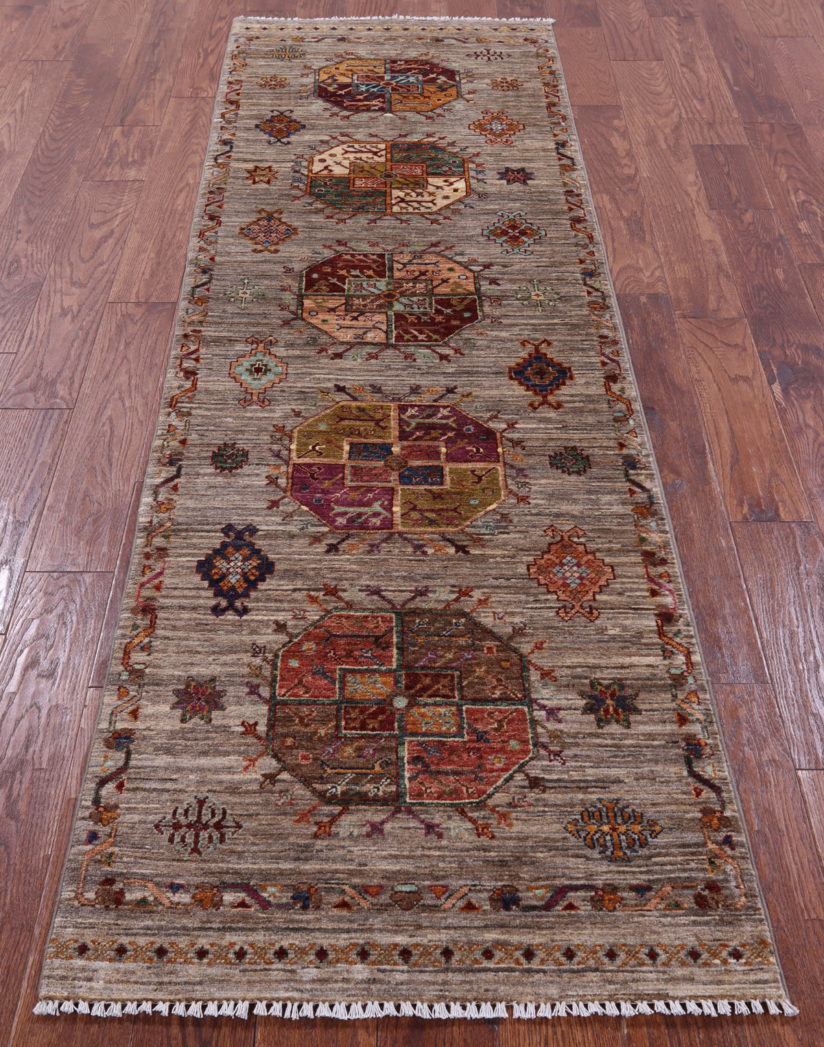 Turkmen Ersari Handmade Wool Runner Rug - 2' 7" X 8' 7" - Golden Nile