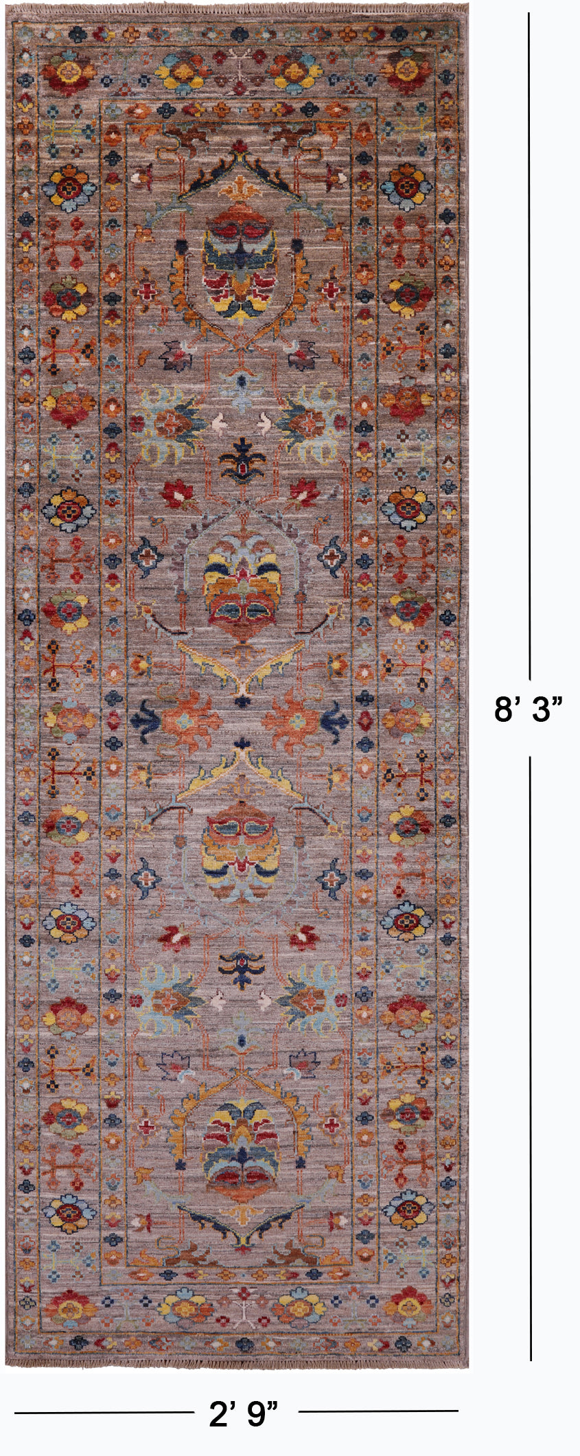 Peshawar Handmade Wool Runner Rug - 2' 9" X 8' 3" - Golden Nile