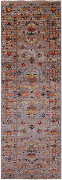 Peshawar Handmade Wool Runner Rug - 2' 9" X 8' 3" - Golden Nile