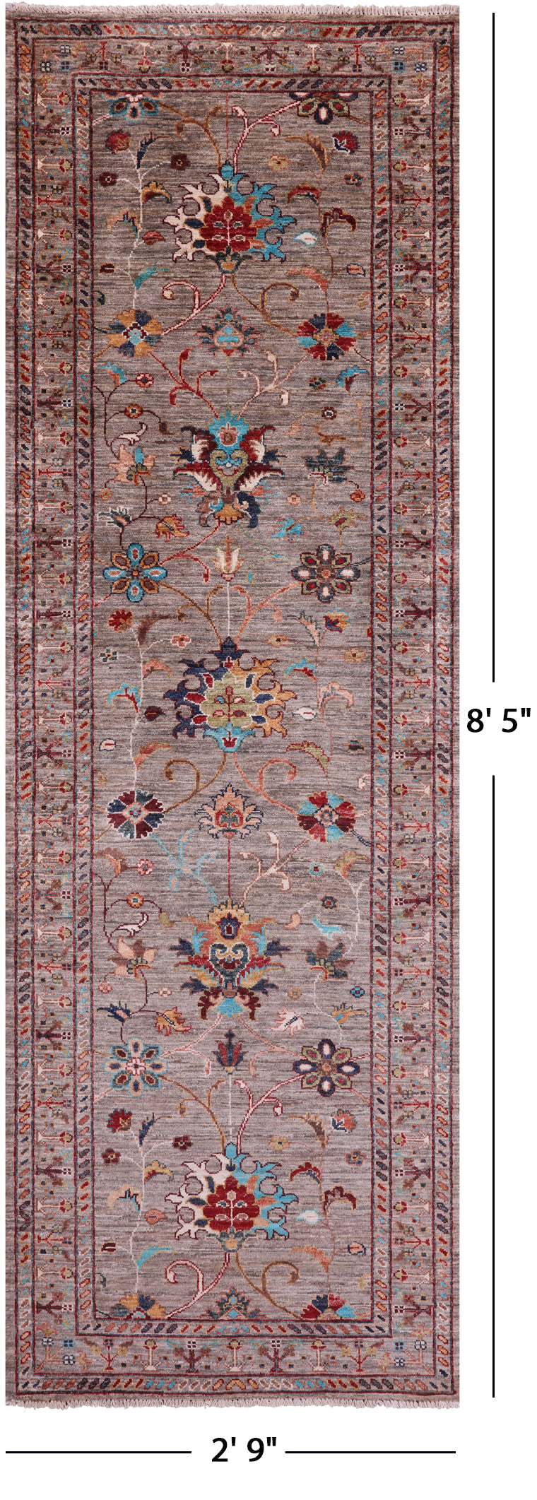 Peshawar Handmade Wool Runner Rug - 2' 9" X 8' 5" - Golden Nile