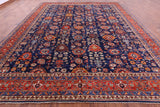 Blue Persian Fine Serapi Hand Knotted Wool Rug - 11' 10" X 14' 8" - Golden Nile