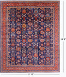 Blue Persian Fine Serapi Hand Knotted Wool Rug - 11' 10" X 14' 8" - Golden Nile