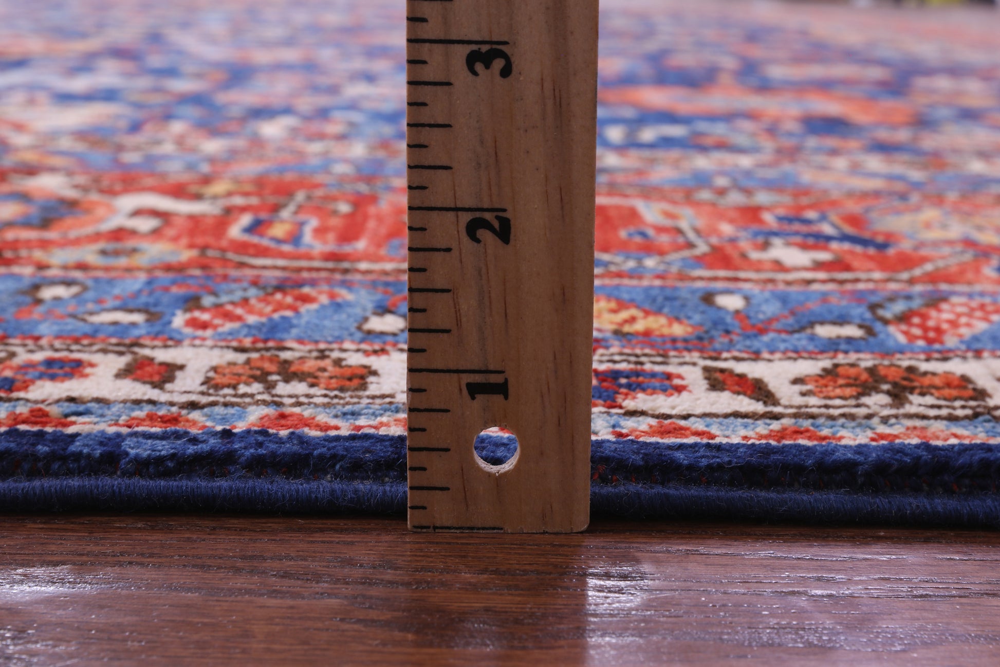 Blue Persian Fine Serapi Hand Knotted Wool Rug - 11' 10" X 14' 8" - Golden Nile