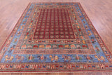 Antiqued Pazyryk Historical Design Hand Knotted Wool Rug - 7' 11" X 9' 11" - Golden Nile