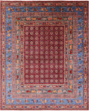 Antiqued Pazyryk Historical Design Hand Knotted Wool Rug - 7' 11" X 9' 11" - Golden Nile