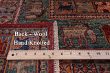 Antiqued Pazyryk Historical Design Hand Knotted Wool Rug - 7' 11" X 9' 11" - Golden Nile