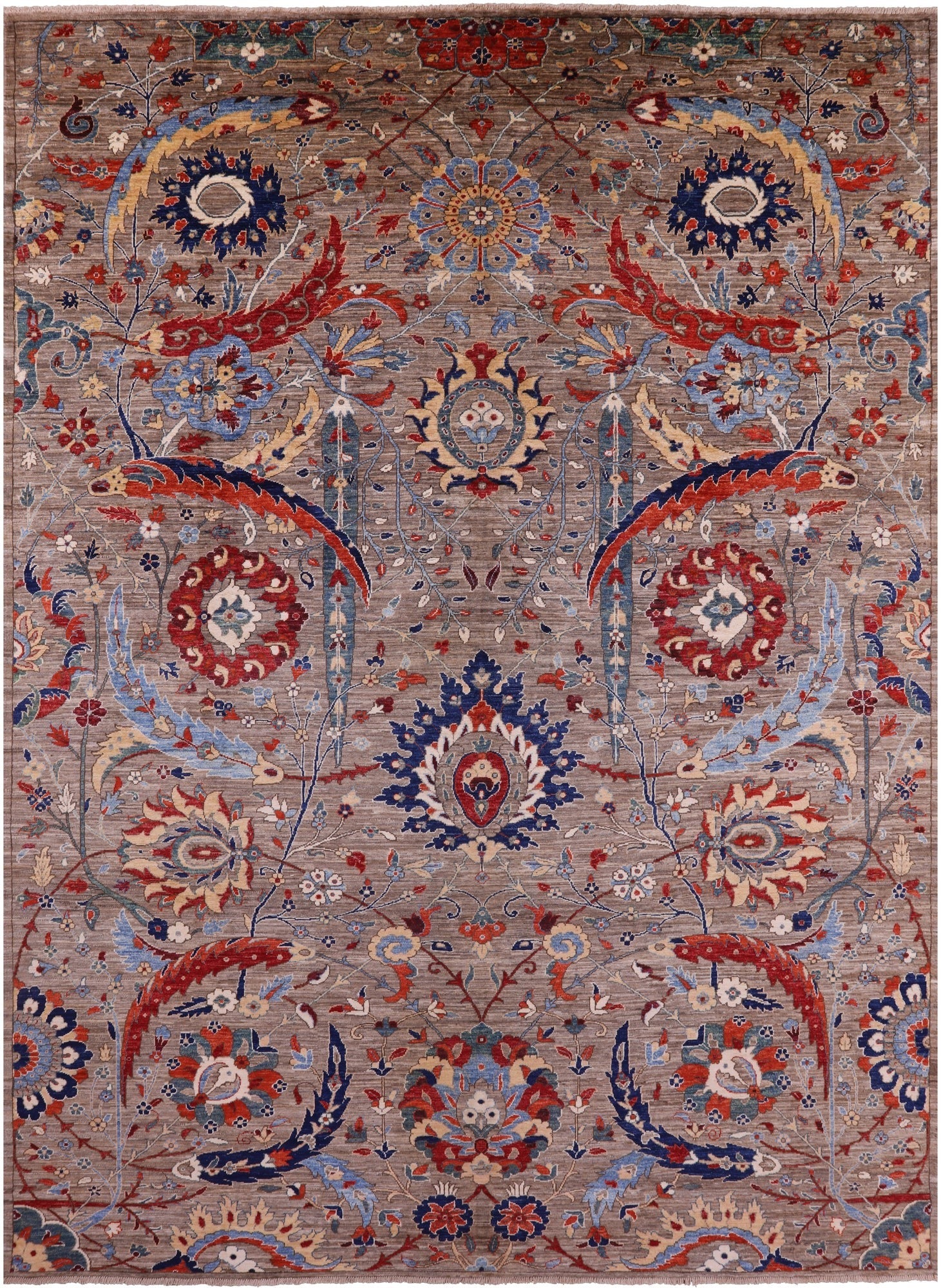 Persian Sickle Leaf Hand Knotted Wool Rug - 8' 11" X 12' 0" - Golden Nile