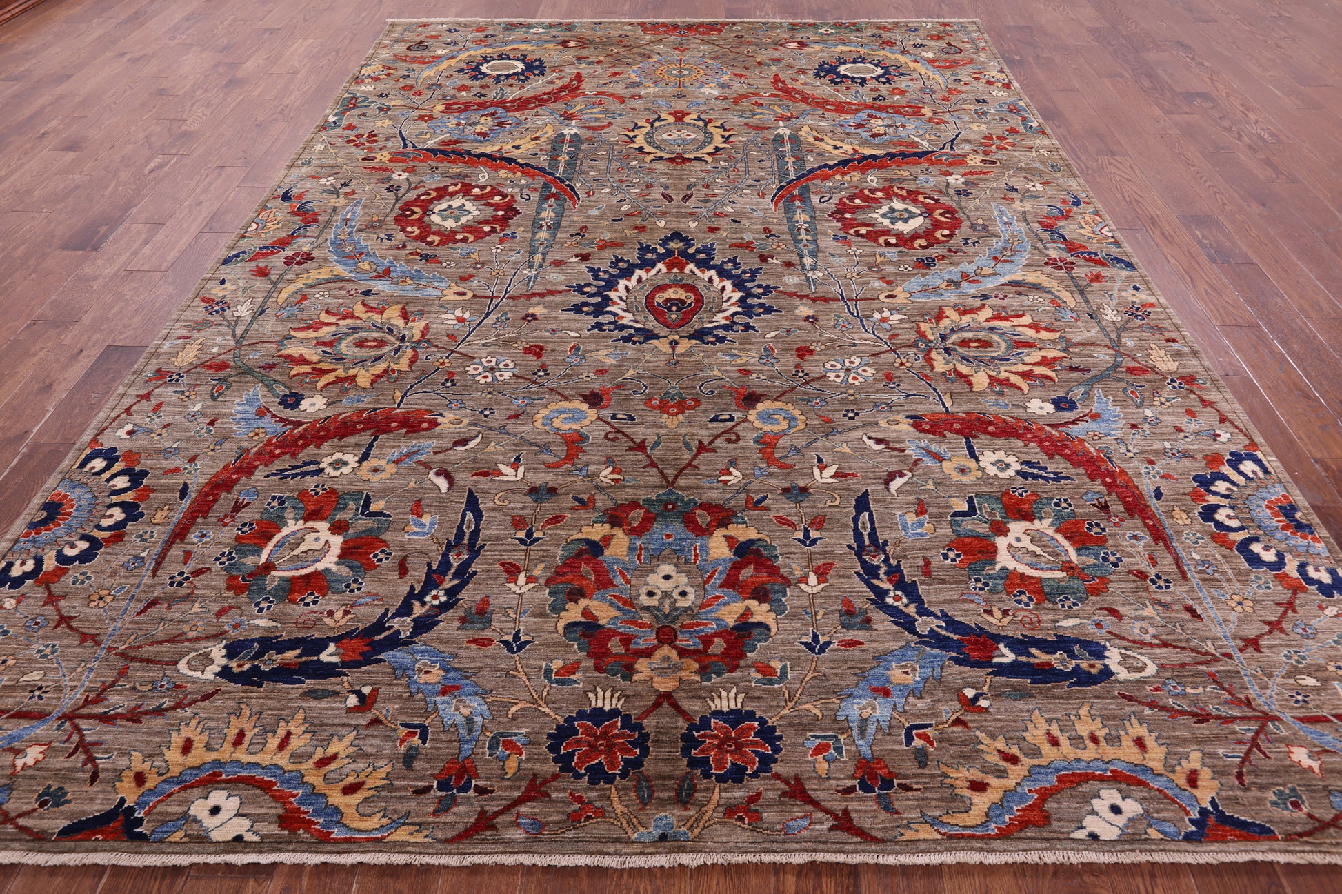 Persian Sickle Leaf Hand Knotted Wool Rug - 8' 11" X 12' 0" - Golden Nile