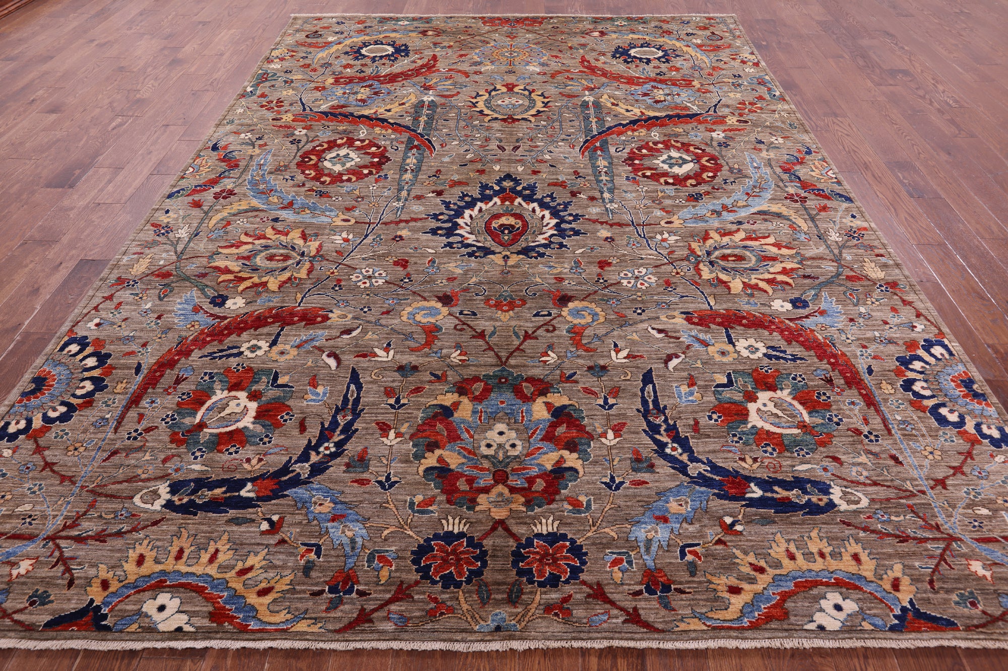 Persian Sickle Leaf Hand Knotted Wool Rug - 8' 11" X 12' 0" - Golden Nile