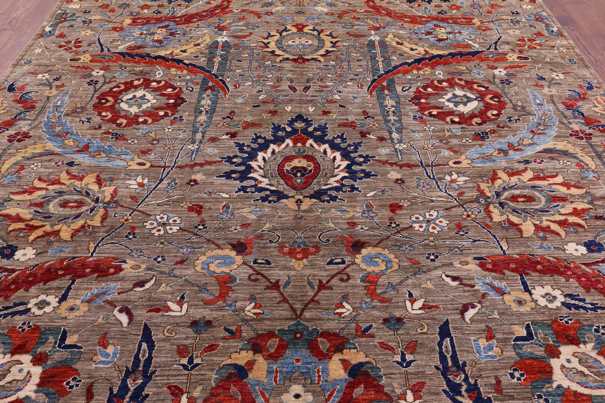 Persian Sickle Leaf Hand Knotted Wool Rug - 8' 11" X 12' 0" - Golden Nile