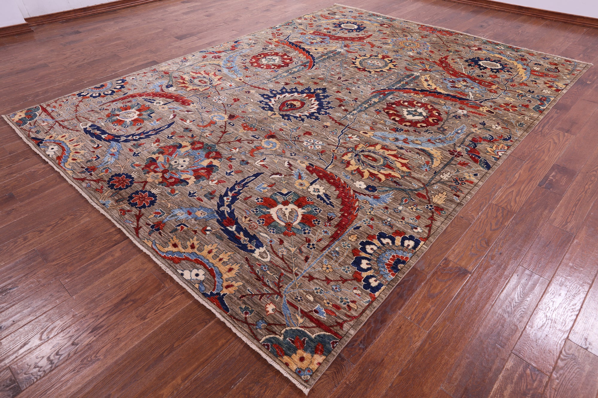 Persian Sickle Leaf Hand Knotted Wool Rug - 8' 11" X 12' 0" - Golden Nile
