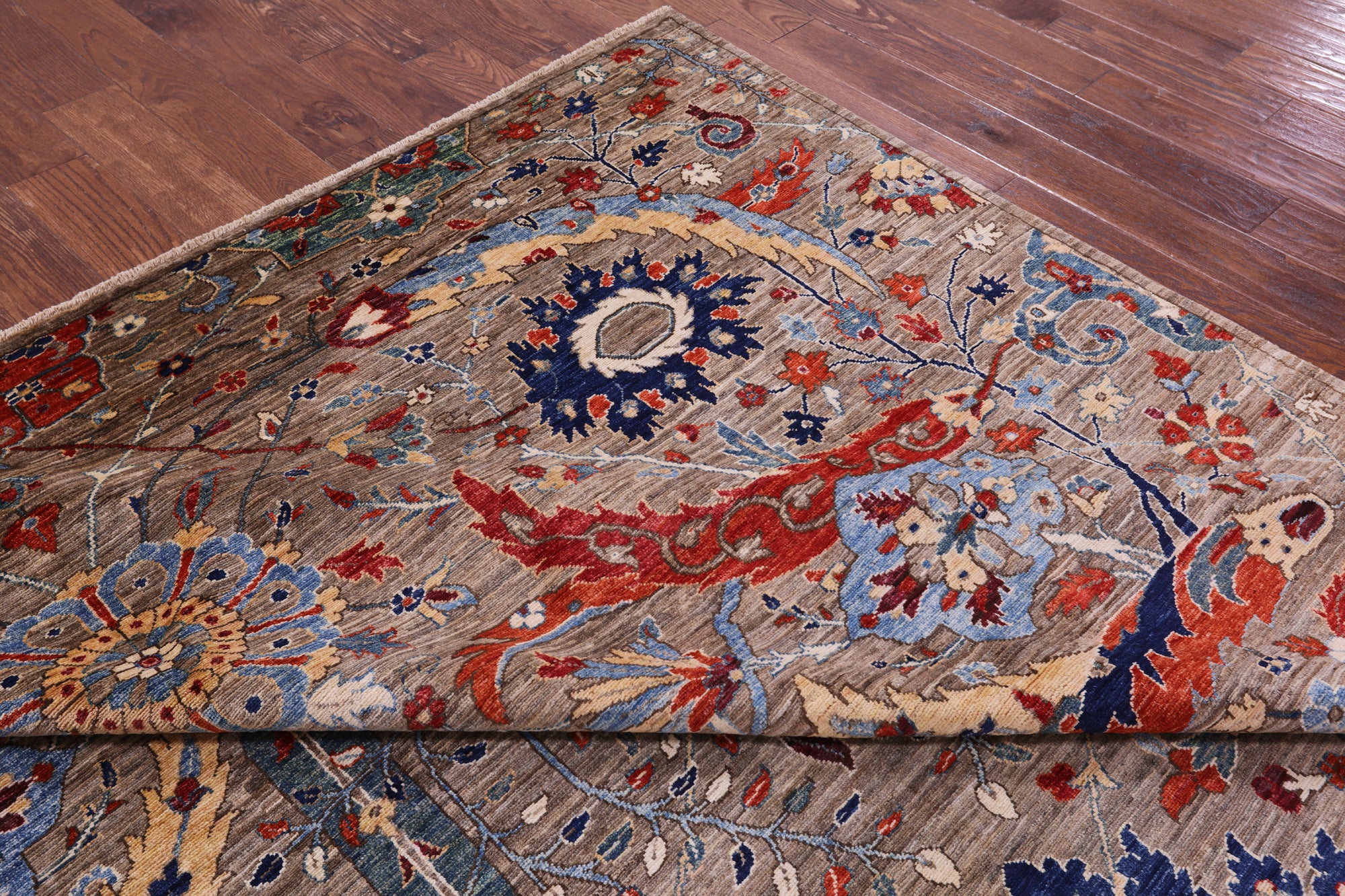 Persian Sickle Leaf Hand Knotted Wool Rug - 8' 11" X 12' 0" - Golden Nile