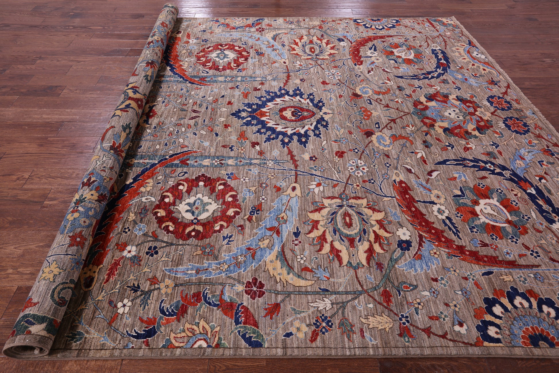 Persian Sickle Leaf Hand Knotted Wool Rug - 8' 11" X 12' 0" - Golden Nile