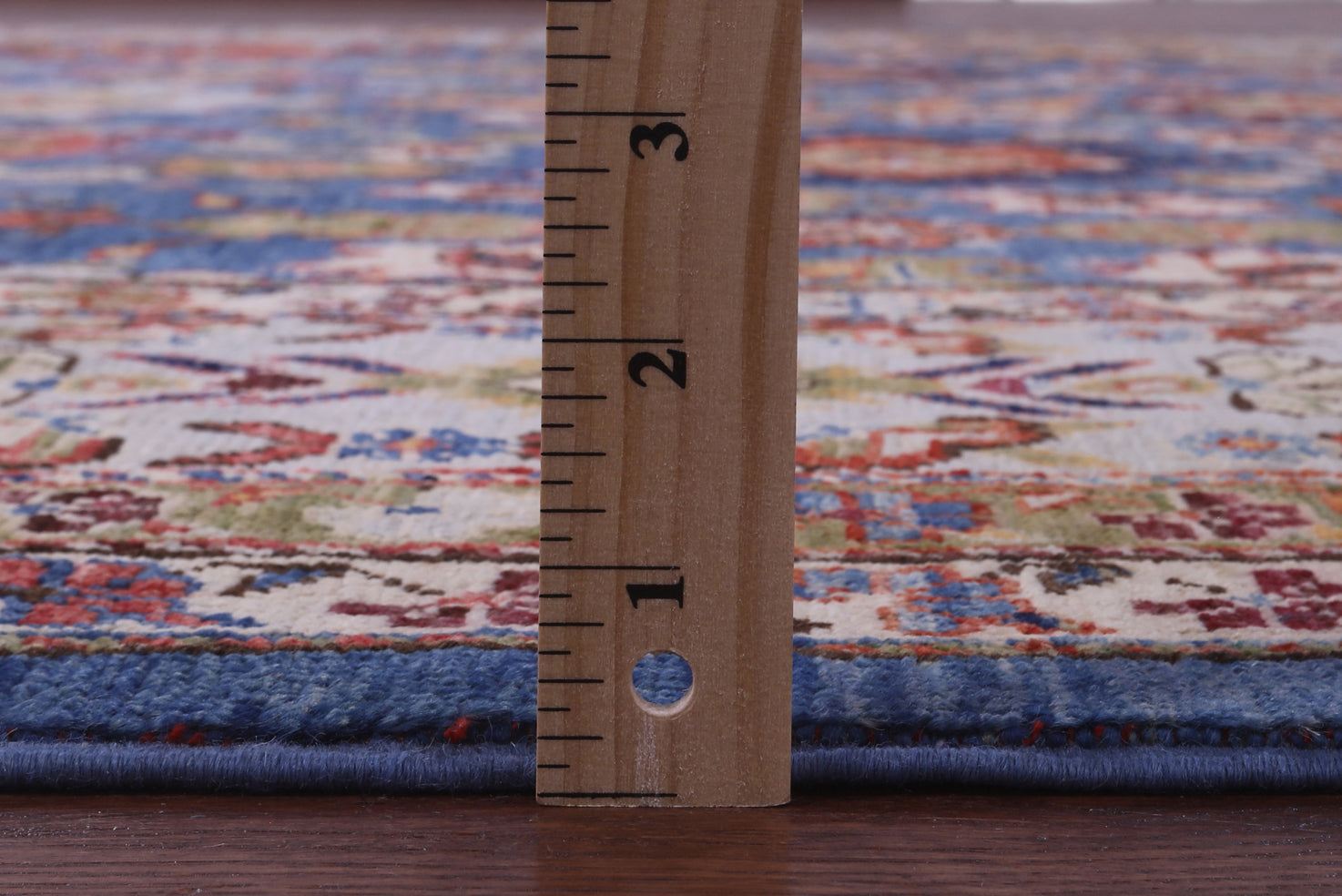 Blue Square Persian Fine Serapi Hand Knotted Wool Rug - 8' 11" X 9' 4" - Golden Nile