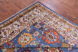 Blue Square Persian Fine Serapi Hand Knotted Wool Rug - 8' 11" X 9' 4" - Golden Nile