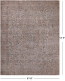 SUPER SALE Ivory Persian Vintage White Wash Hand Knotted Area Rug - 9' 10" X 12' 5"