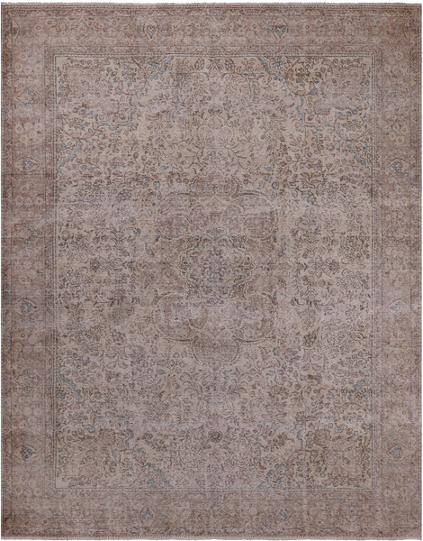 SUPER SALE Ivory Persian Vintage White Wash Hand Knotted Area Rug - 9' 10" X 12' 5"