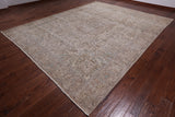 SUPER SALE Ivory Persian Vintage White Wash Hand Knotted Area Rug - 9' 10" X 12' 5"