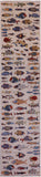 Ivory Fish Design Persian Gabbeh Handmade Wool Runner Rug - 2' 7" X 11' 7" - Golden Nile