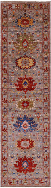 Persian Fine Serapi Hand Knotted Wool Runner Rug - 2' 8" X 9' 10" - Golden Nile